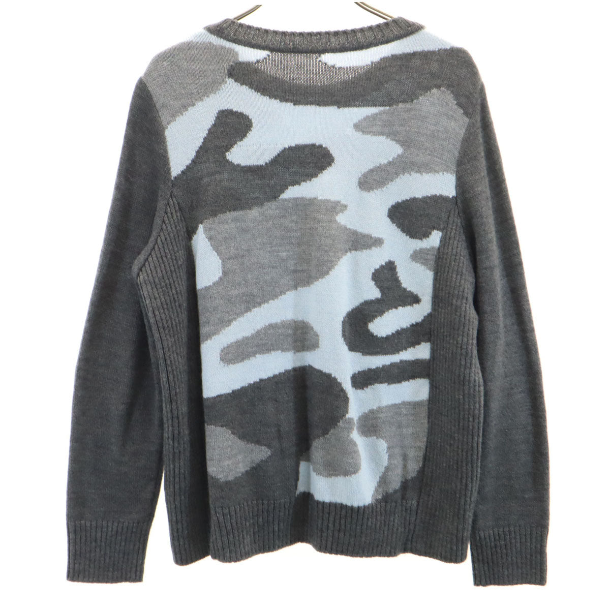 Leilian レリアン 日本製 ウールブレンド 長袖 セーター 13 グレー ニット レディース