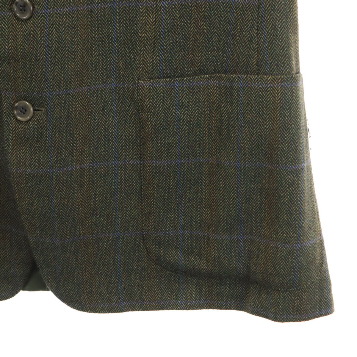 Ermenegildo Zegna エルメネジルドゼニア ヘリンボーン柄 テーラードジャケット 52 グリーン系 メンズ