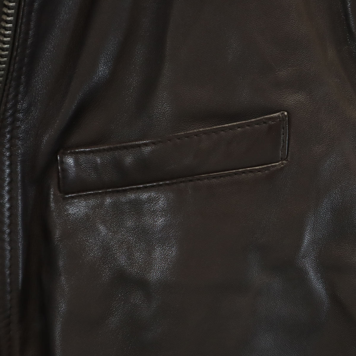 未使用 TOMMY HILFIGER トミーヒルフィガー レザー シングルライダースジャケット 52 ブラウン メンズ