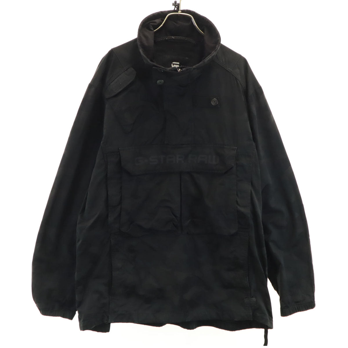 G-STAR RAW ジースターロウ カモフラ柄 アノラックパーカー XL ブラック プルオーバー 迷彩 メンズ