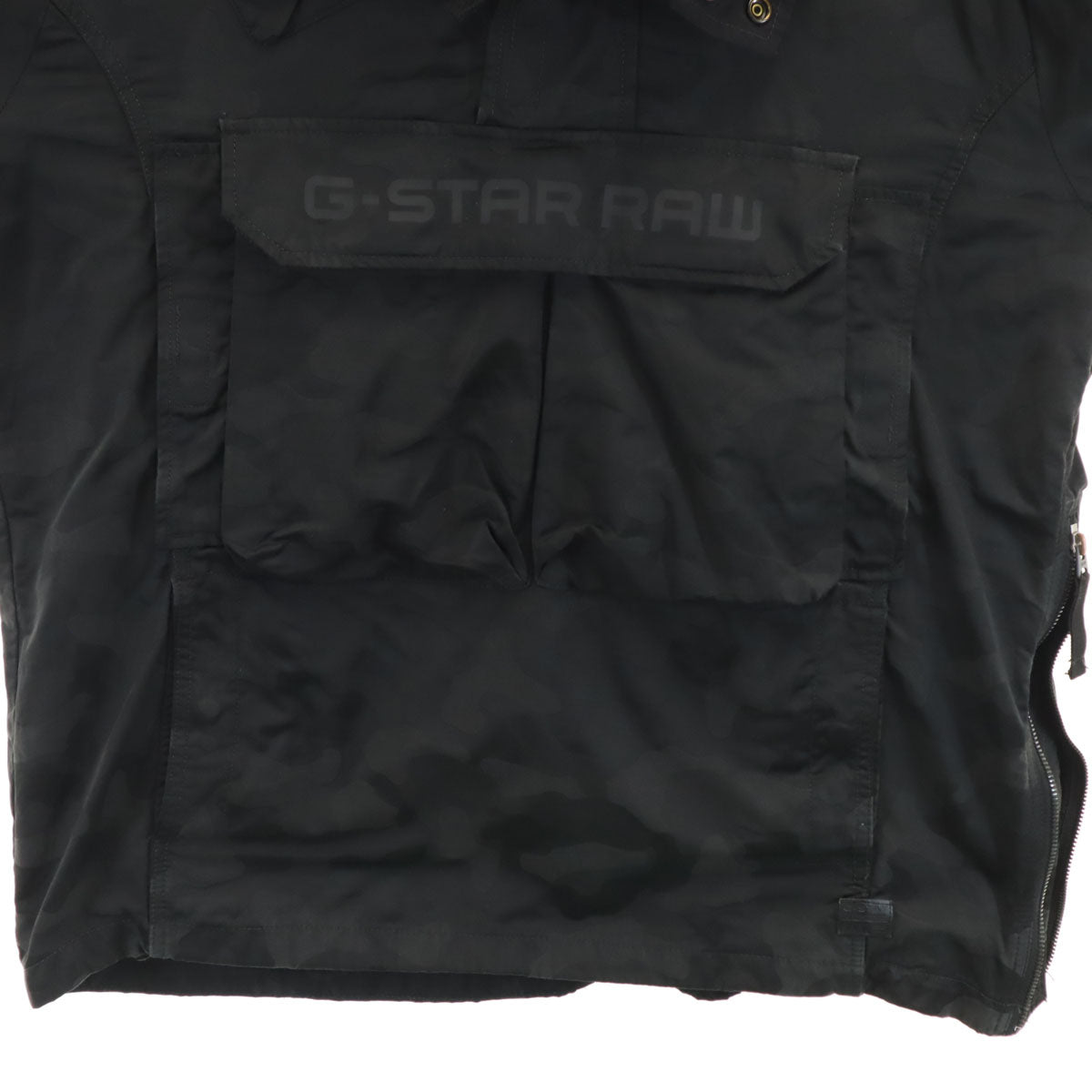 G-STAR RAW ジースターロウ カモフラ柄 アノラックパーカー XL ブラック プルオーバー 迷彩 メンズ