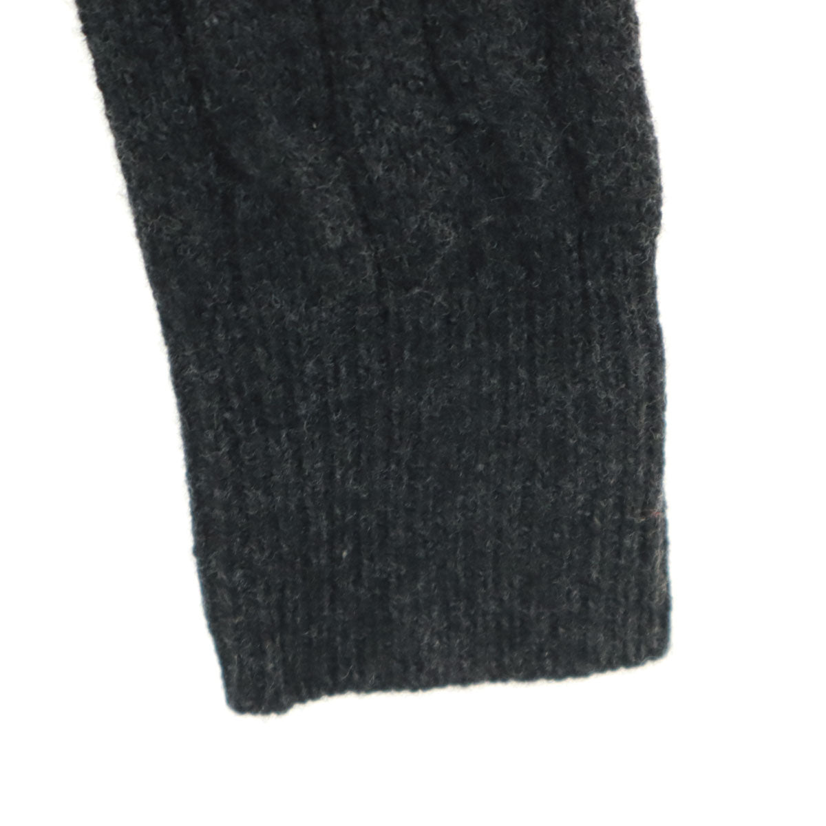 未使用 RALPH LAUREN ラルフローレン カシミヤブレンド 長袖 Vネック ニットカーディガン M チャコールグレー ケーブル レディース