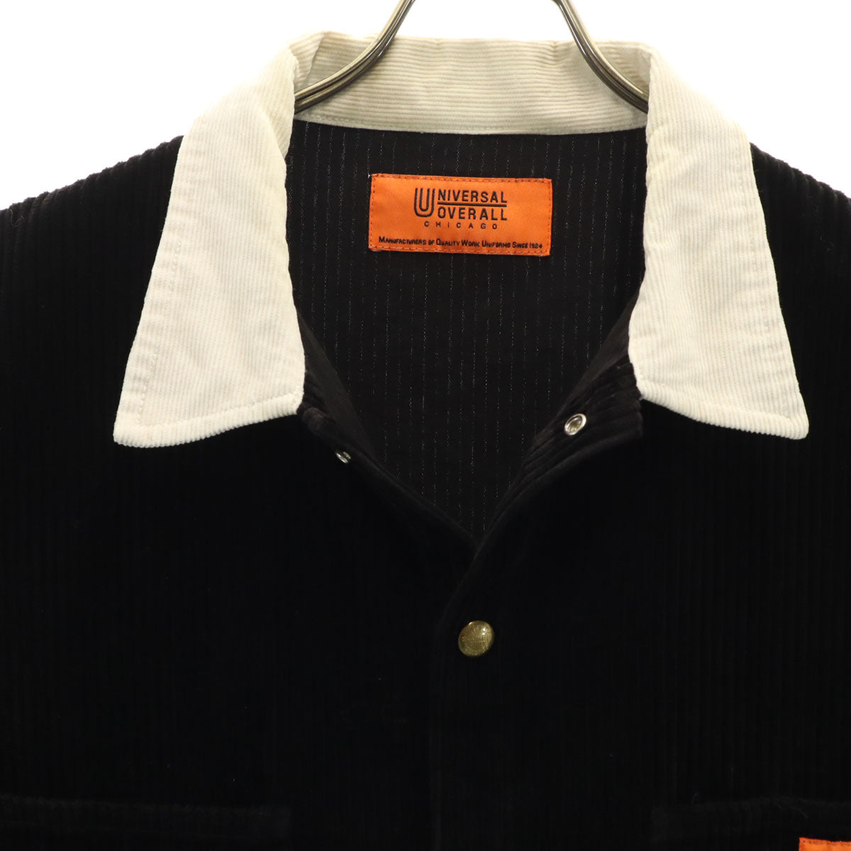 UNIVERSAL OVERALL ユニバーサルオーバーオール コーデュロイ カバーオール S ブラック メンズ