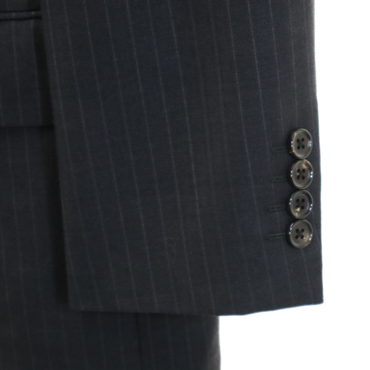 TROJAN トロージャン 日本製 ストライプ柄 エルメネジルドゼニア生地 スーツ 上下 セットアップ AB5 チャコールグレー メンズ