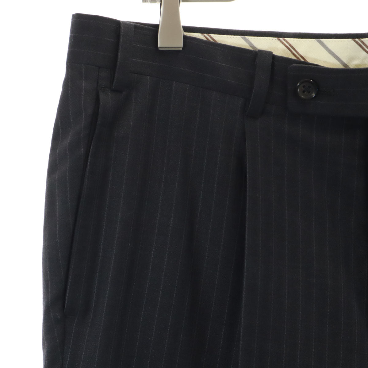 TROJAN トロージャン 日本製 ストライプ柄 エルメネジルドゼニア生地 スーツ 上下 セットアップ AB5 チャコールグレー メンズ