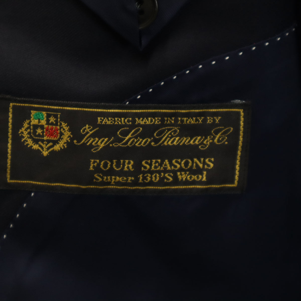 TROJAN トロージャン 日本製 ロロピアーナ生地 スーツ 上下 セットアップ AB5 ネイビー オールシーズン メンズ