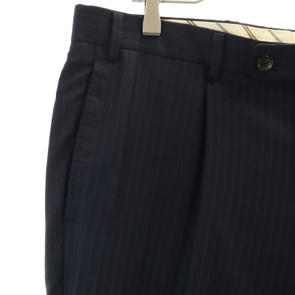 TROJAN トロージャン 日本製 ストライプ柄 エルメネジルドゼニア生地 スーツ 上下 セットアップ AB5 ネイビー メンズ