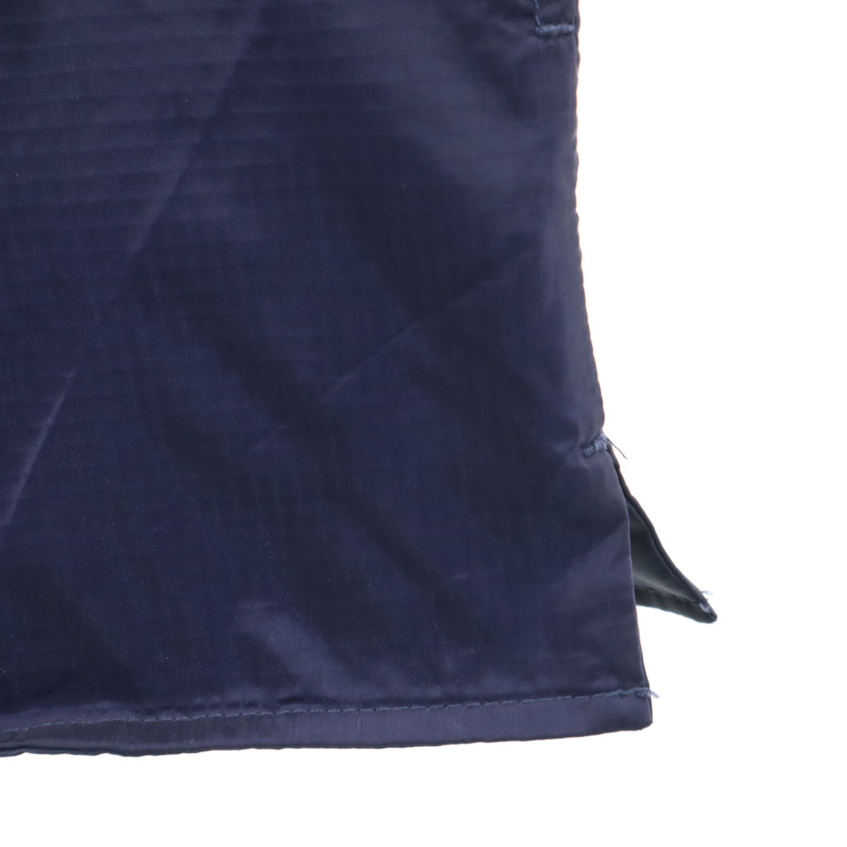 nano universe ナノユニバース リップストップ ノーカラー 中綿ジャケット M ネイビー メンズ