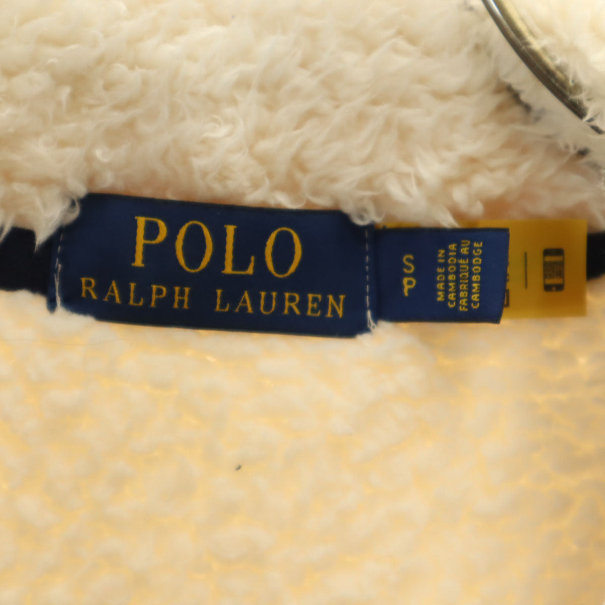 美品 POLO RALPH LAUREN ポロラルフローレン フリースジャケット S アイボリー メンズ