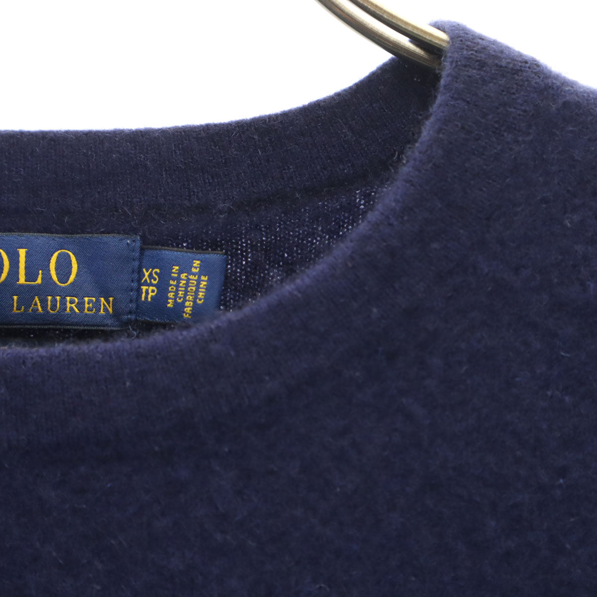POLO RALPH LAUREN ポロラルフローレン カシミヤ100％ 長袖 セーター XS ネイビー ニット レディース