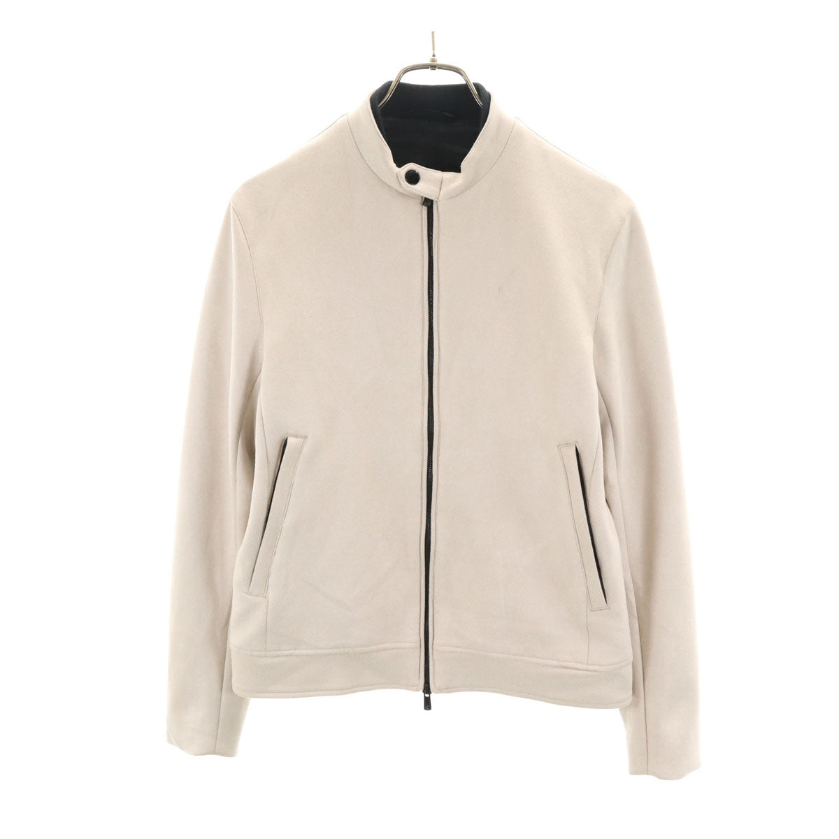 AOURE アウール ポンチェスエード シングルライダースジャケット M グレージュ メンズ