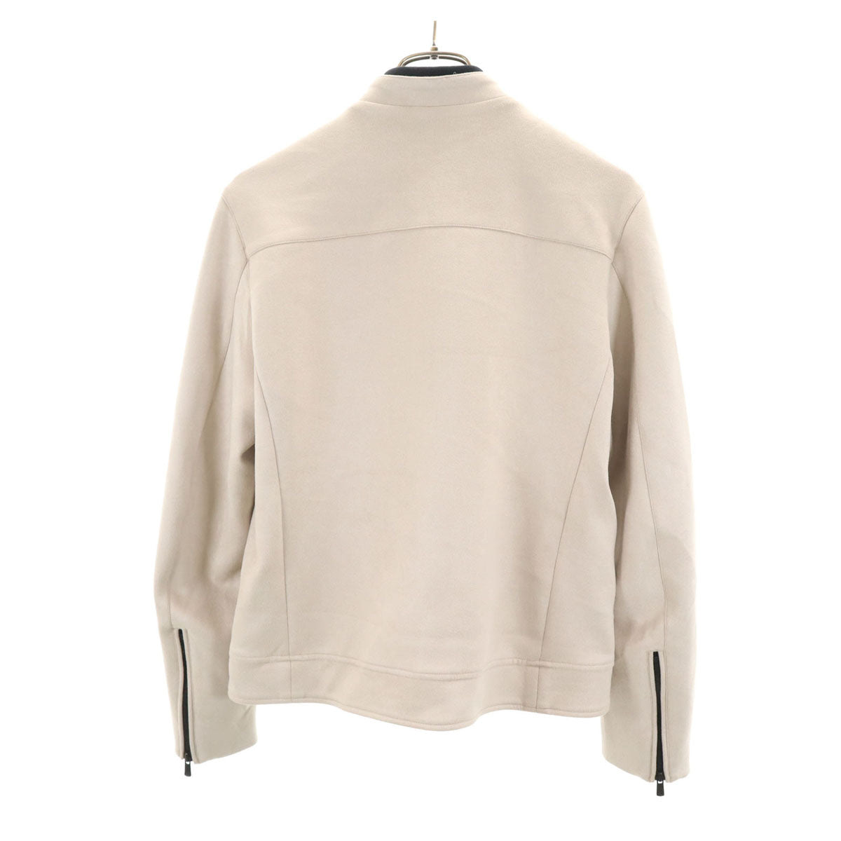 AOURE アウール ポンチェスエード シングルライダースジャケット M グレージュ メンズ