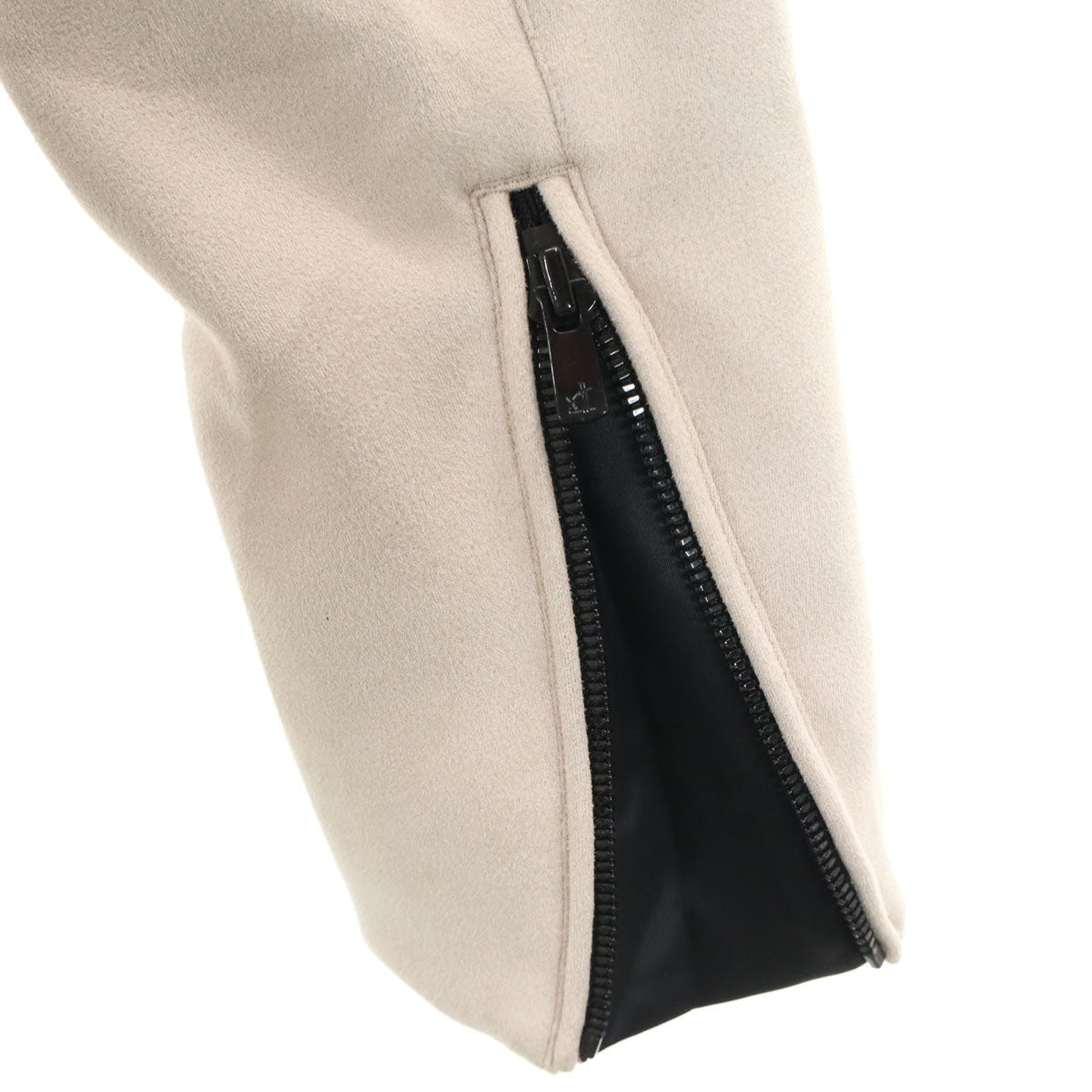 AOURE アウール ポンチェスエード シングルライダースジャケット M グレージュ メンズ