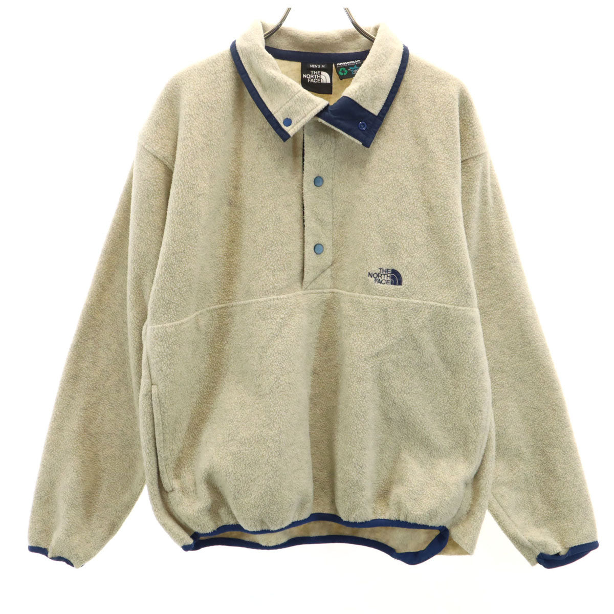 THE NORTH FACE ノースフェイス ハーフボタン フリースジャケット M アイボリー系 NA-3288 プルオーバー メンズ