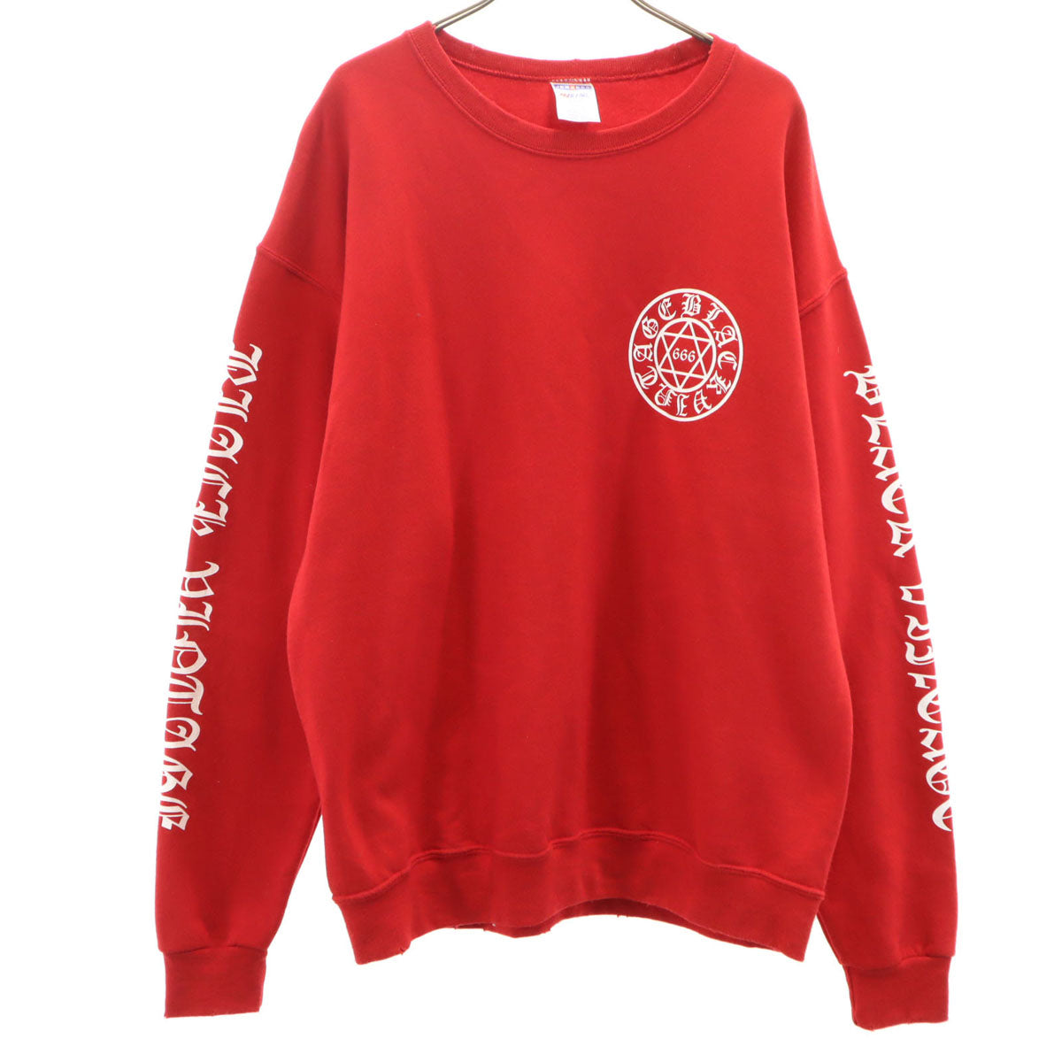 美品 JERZEES ジャージーズ オールド バックプリント 長袖 スウェット トレーナー L レッド系 裏起毛 メンズ