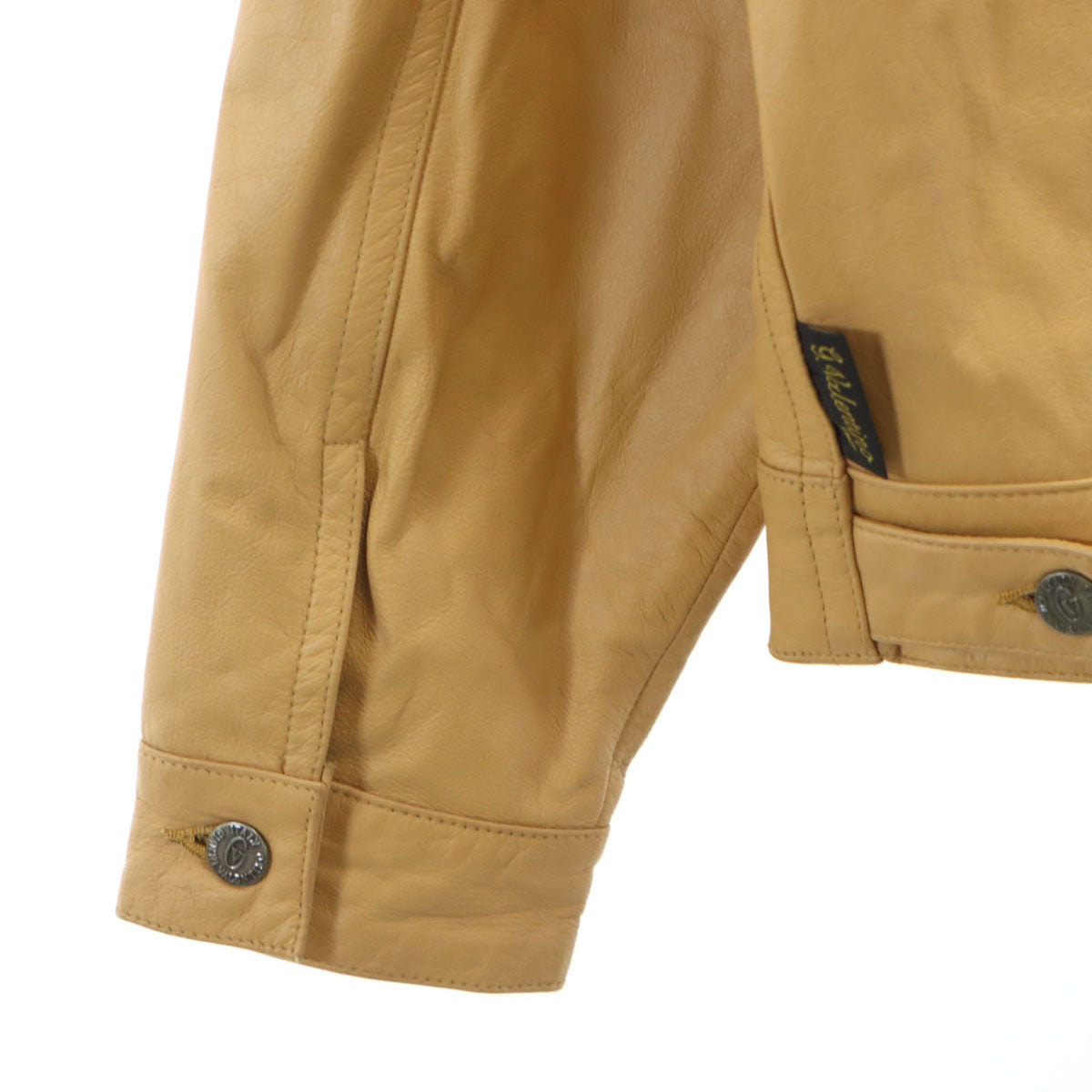 GIANNI VALENTINO ジャンニヴァレンティノ 牛革レザー トラッカー ジャケット S キャメル メンズ