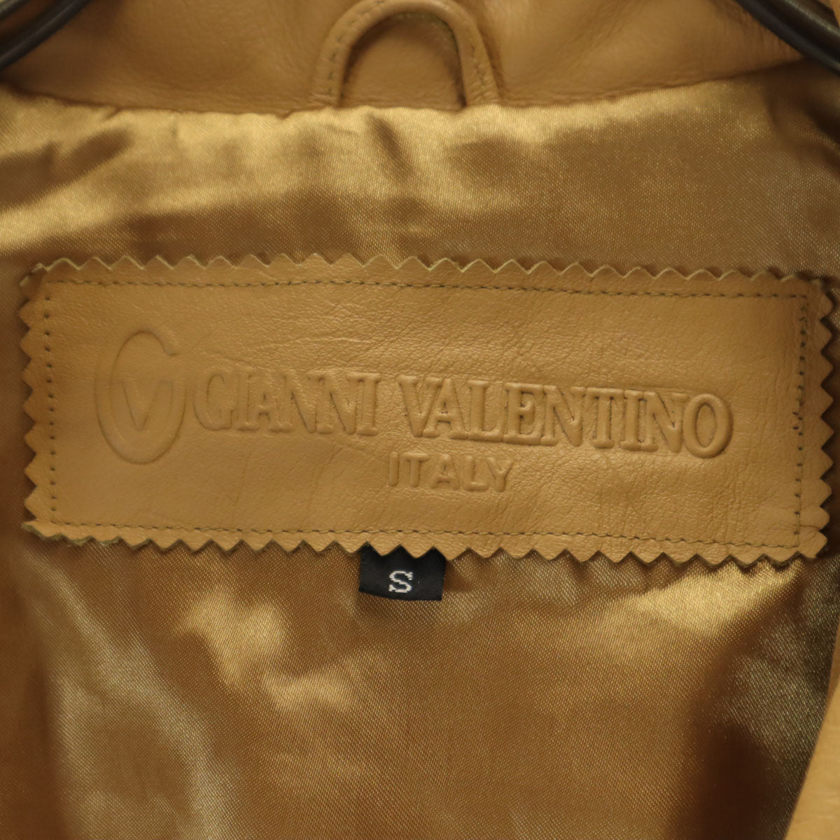 GIANNI VALENTINO ジャンニヴァレンティノ 牛革レザー トラッカー ジャケット S キャメル メンズ