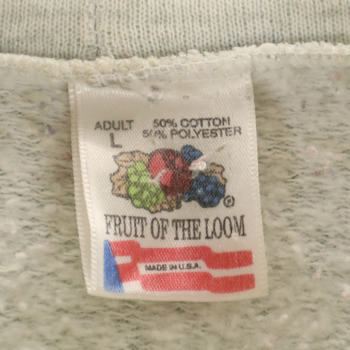 FRUIT OF THE LOOM フルーツオブザルーム 80s USA製 ヴィンテージ バックプリント クリバンキャット 長袖 スウェットパーカー L グレー メンズ