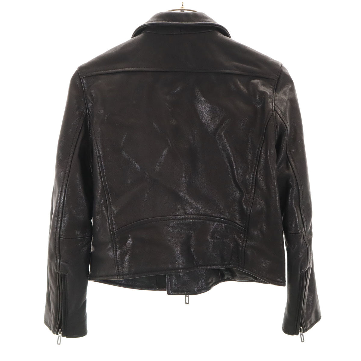 DOMENICO+SAVIO ドメニコアンドサビオ やぎ革 レザー ダブルライダースジャケット 36 ブラック レディース