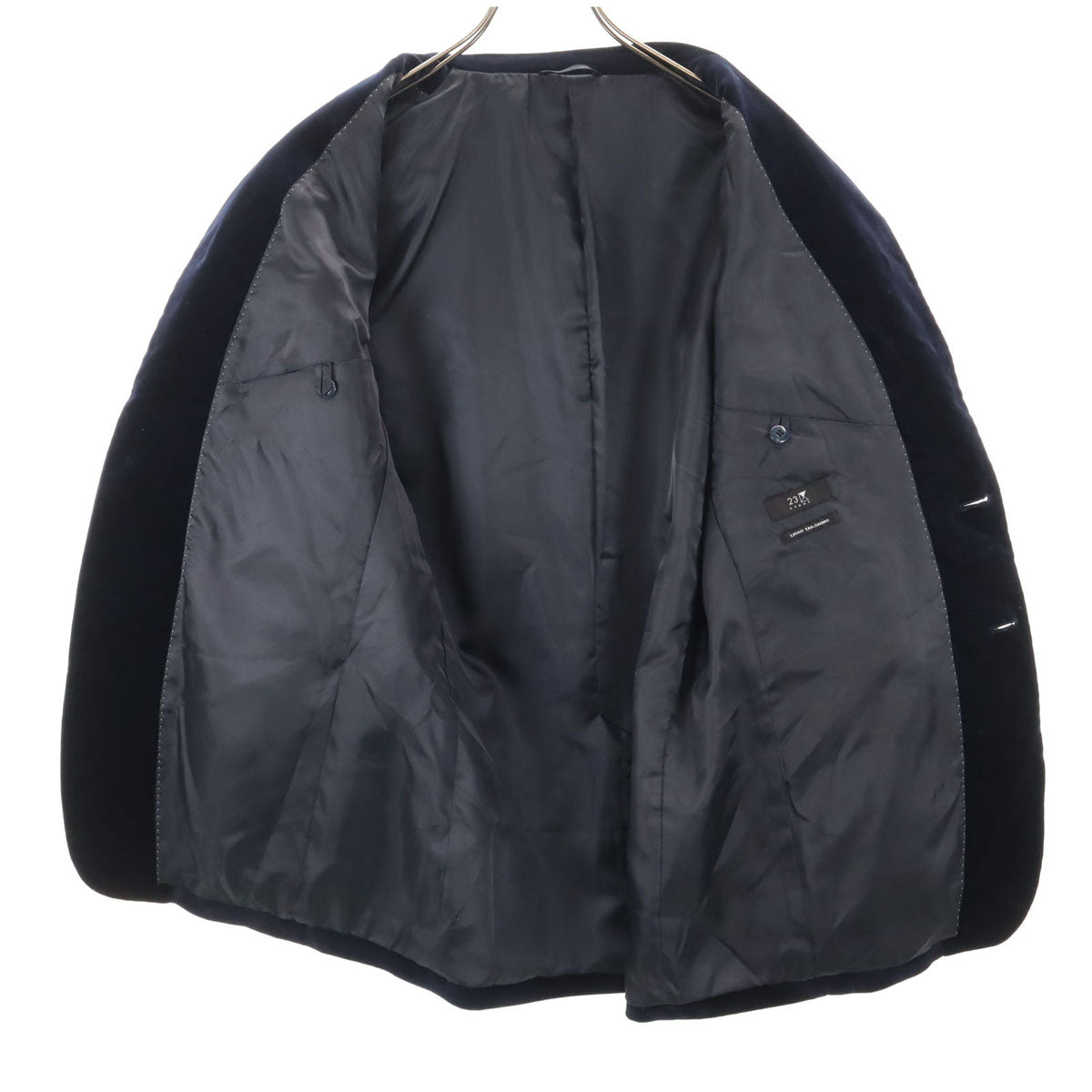23ku HOMME 23区オム ベロア テーラードジャケット 48 ネイビー メンズ