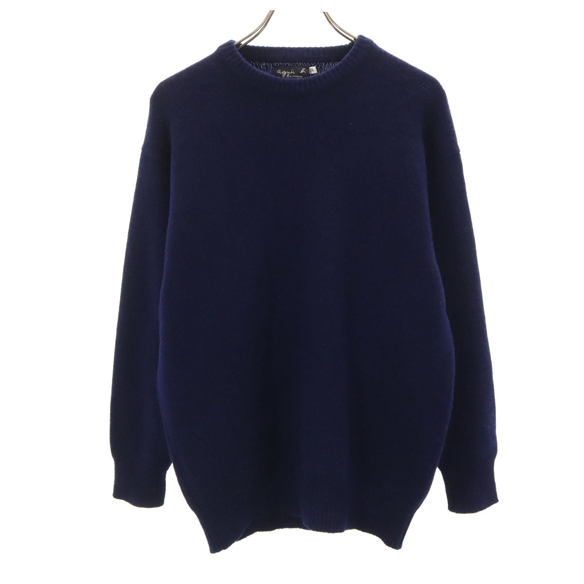 agnes b. homme アニエスベーオム スコットランド製 長袖 セーター 44 ネイビー ニット メンズ