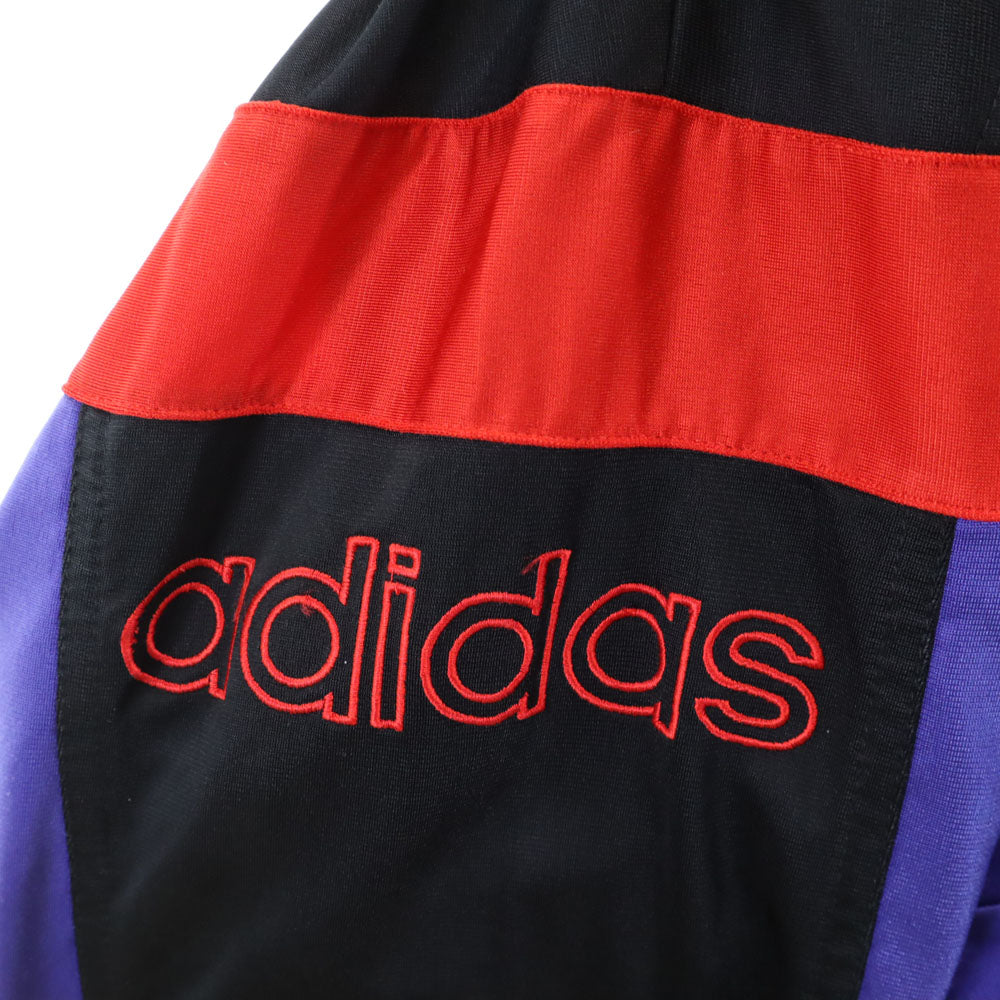 adidas アディダス 80s ヴィンテージ 万国旗タグ マルチカラー トレフォイルロゴ トラックジャケット M フード欠損 メンズ