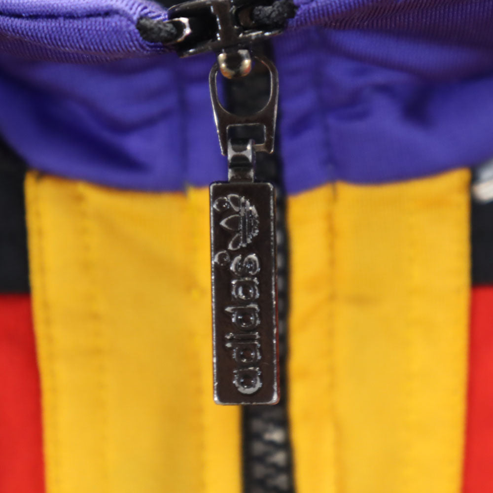 adidas アディダス 80s ヴィンテージ 万国旗タグ マルチカラー トレフォイルロゴ トラックジャケット M フード欠損 メンズ