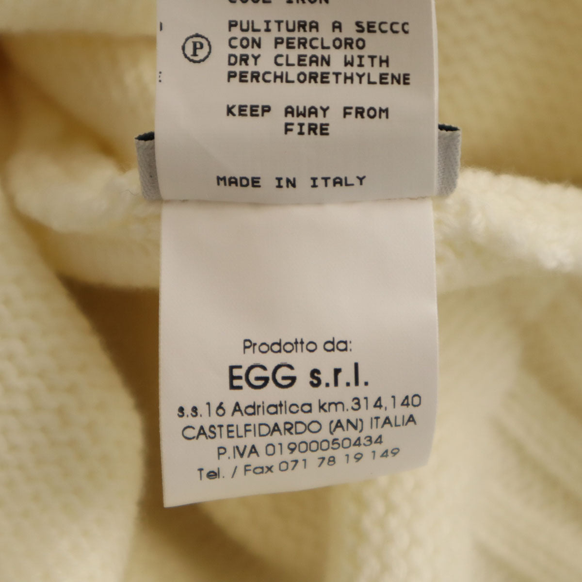 美品 BAFY バフィー イタリア製 長袖 タートルネック セーター 46 ホワイト ニット メンズ