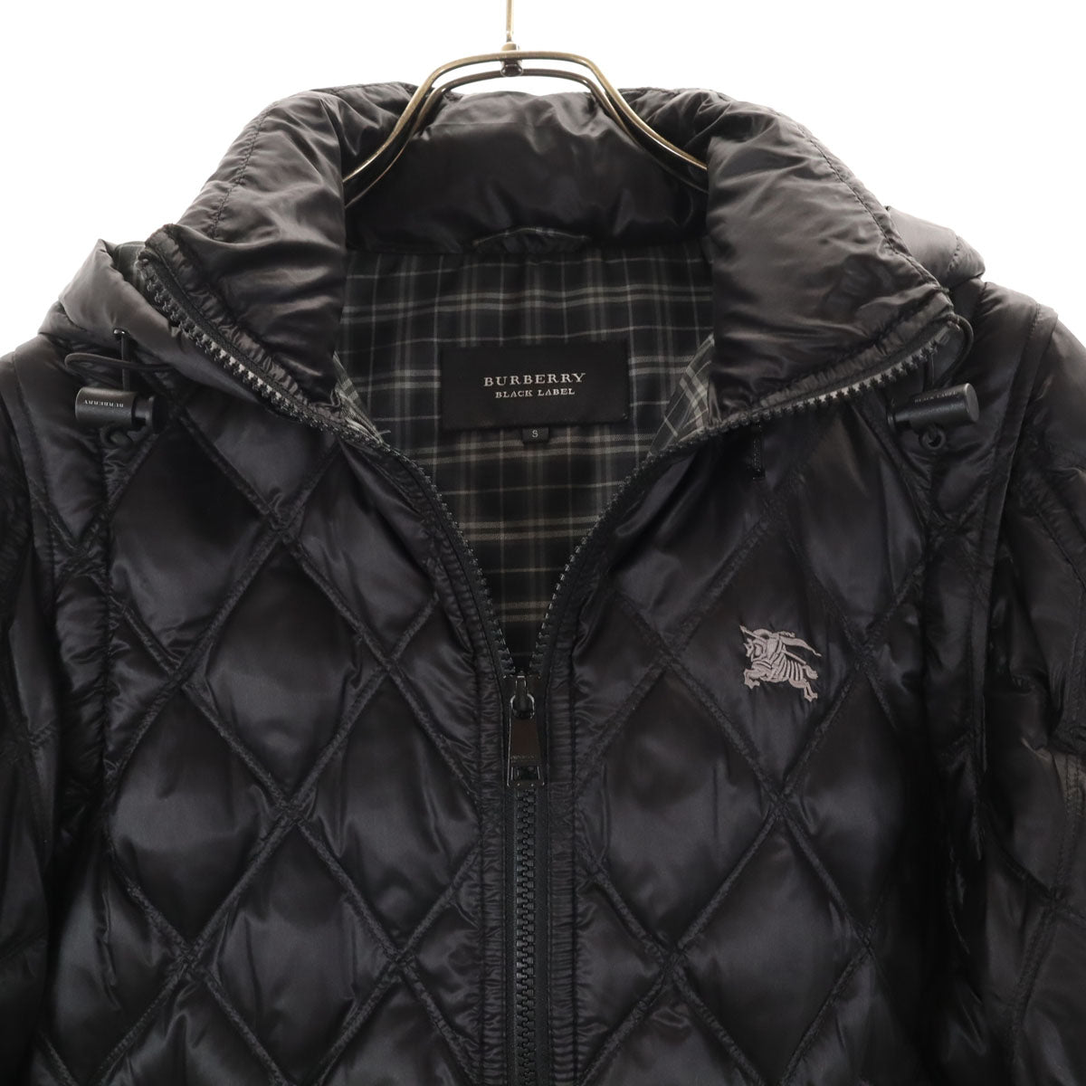 BURBERRY BLACK LABEL バーバリーブラックレーベル ダウンジャケット S ブラック 三陽商会 メンズ