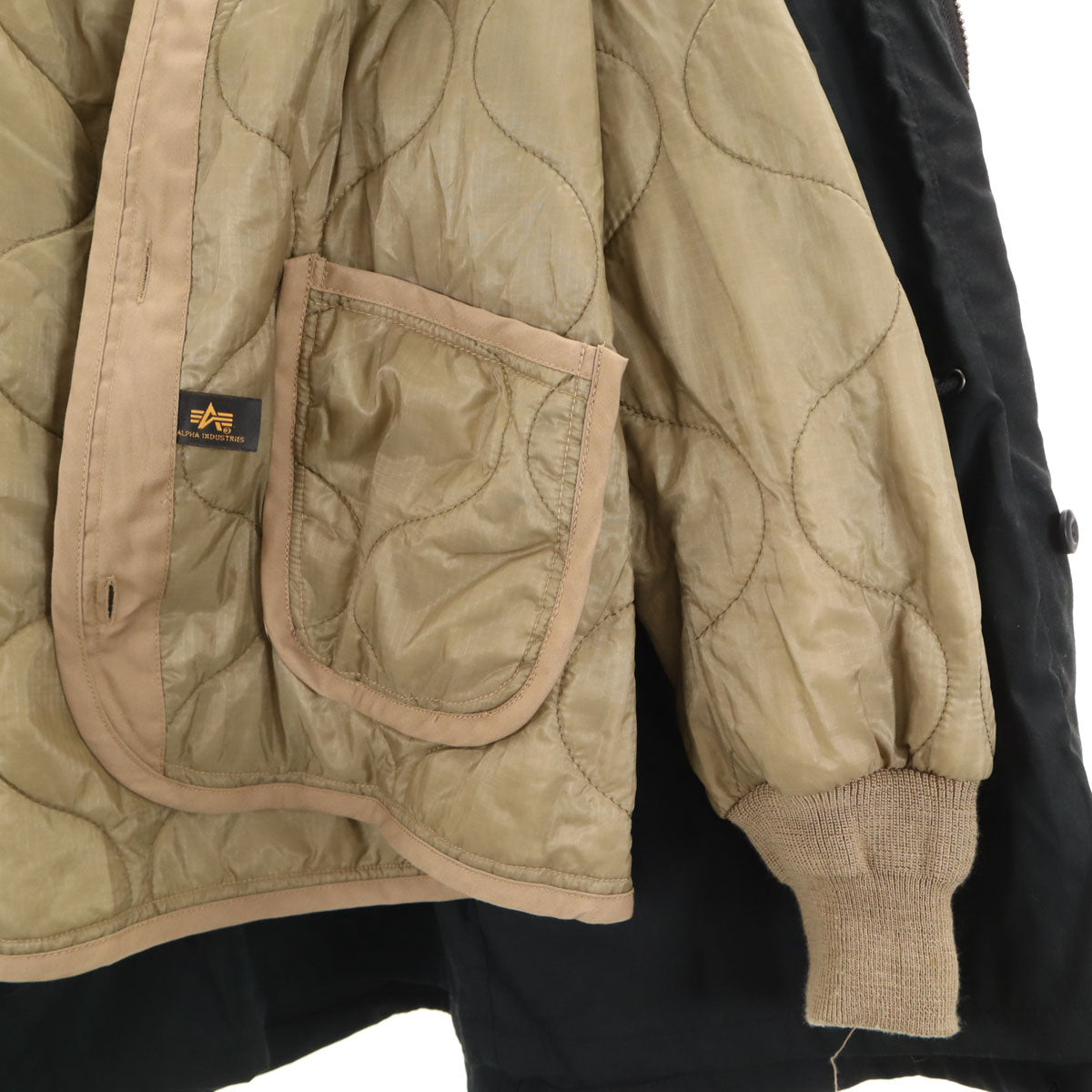 ALPHA INDUSTRIES INC アルファインダストリーズ フィールドジャケット S ブラック ライナー付き 3WAY メンズ