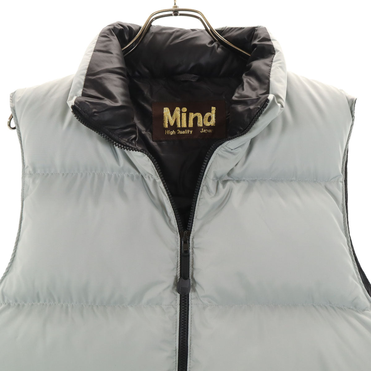 美品 mind マインド 日本製 ダウンベスト XL ライトグレー メンズ