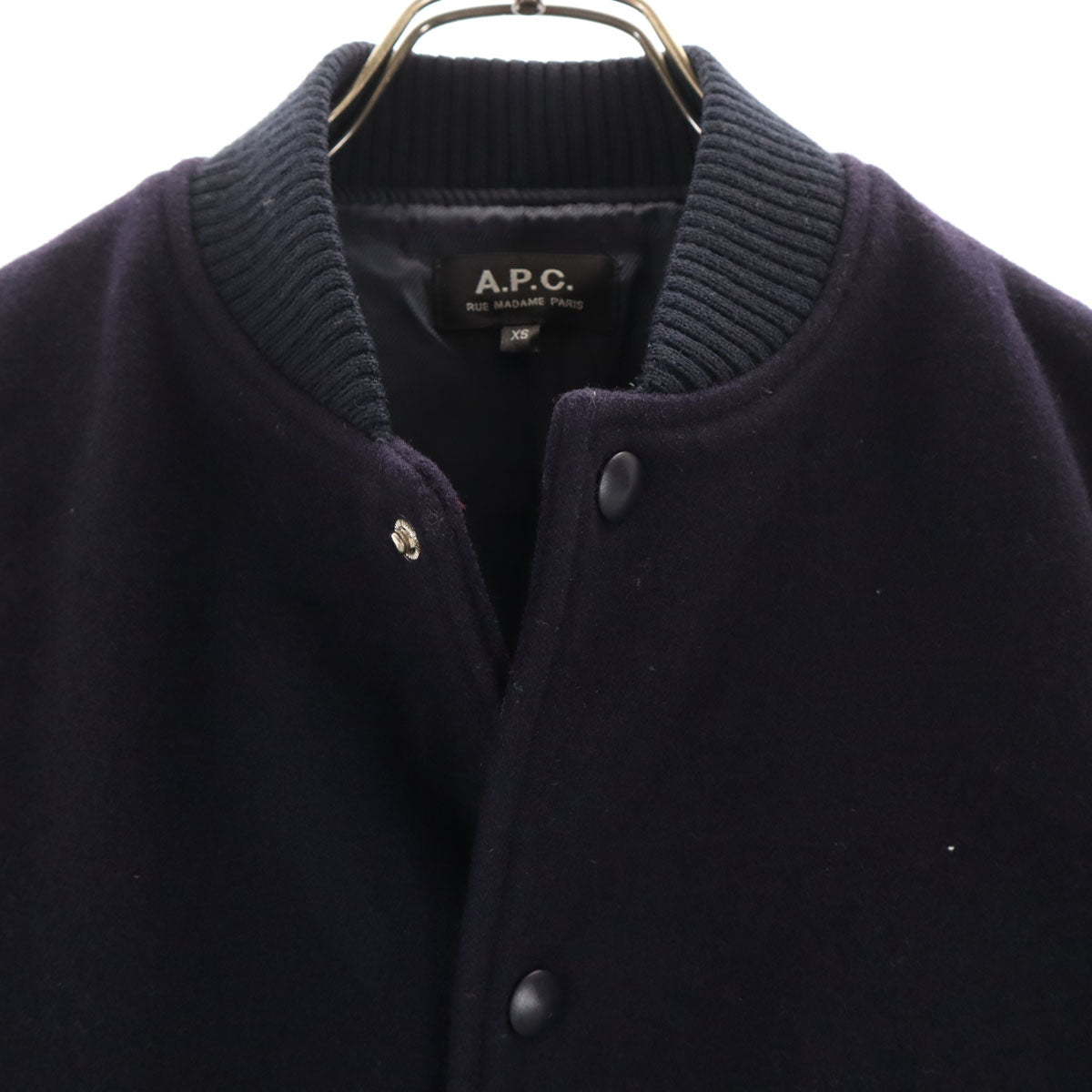 A.P.C. アーペーセー スタジャン XS ネイビー 袖レザー レディース