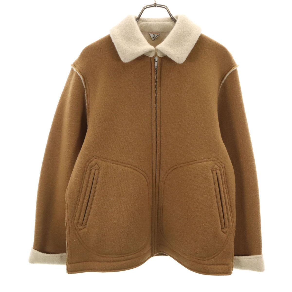美品 FilMelange フィルメランジェ 日本製 ムートンジャケット 3 ベージュ系 ヤク裏毛 メンズ