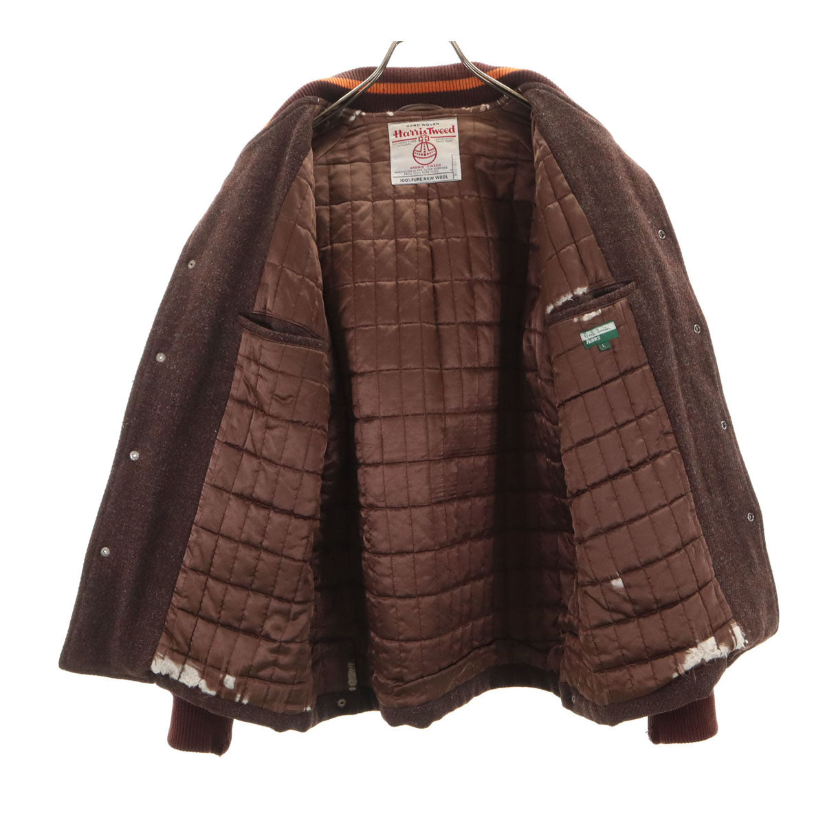 Paul Smith JEANS ポールスミスジーンズ スタジャン L ブラウン系 ハリスツイード 袖レザー メンズ