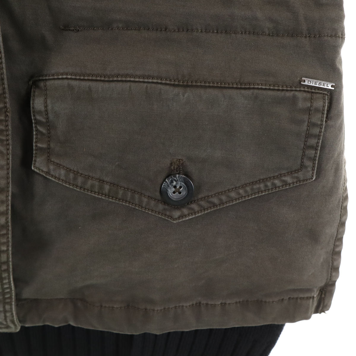 DIESEL ディーゼル ニット切替 ミリタリージャケット XS ブラウン レディース
