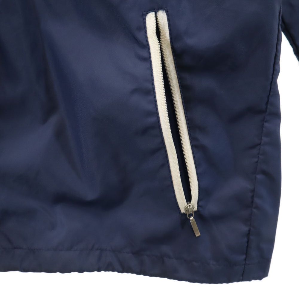 adidas アディダス 70s 80s ヴィンテージ デサント製 トレフォイルロゴ ナイロンジャケット M ネイビー フード有り メンズ