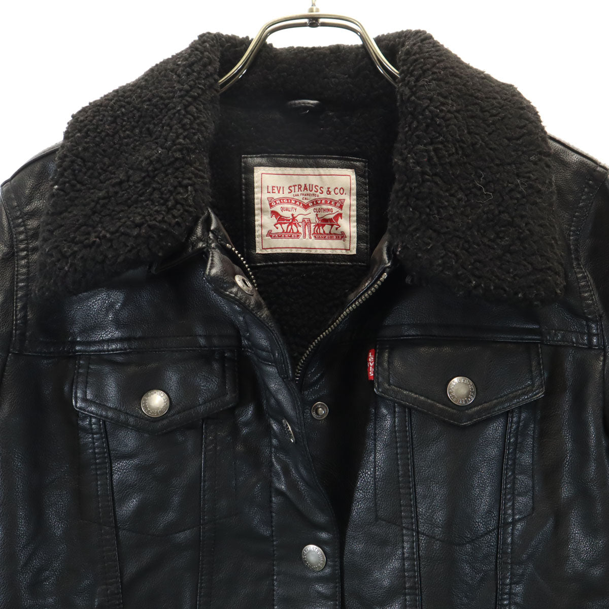 Levi's リーバイス フェイク レザージャケット M ブラック レディース