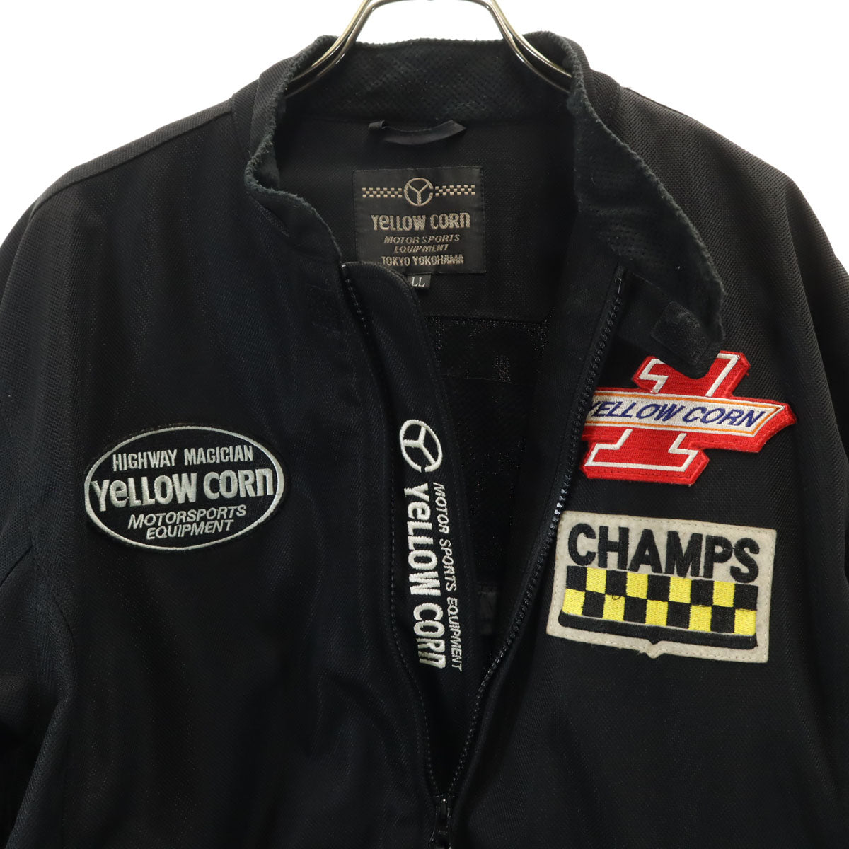 YELLOW CORN イエローコーン バイク メッシュ ジャケット LL ブラック モーターサイクル メンズ