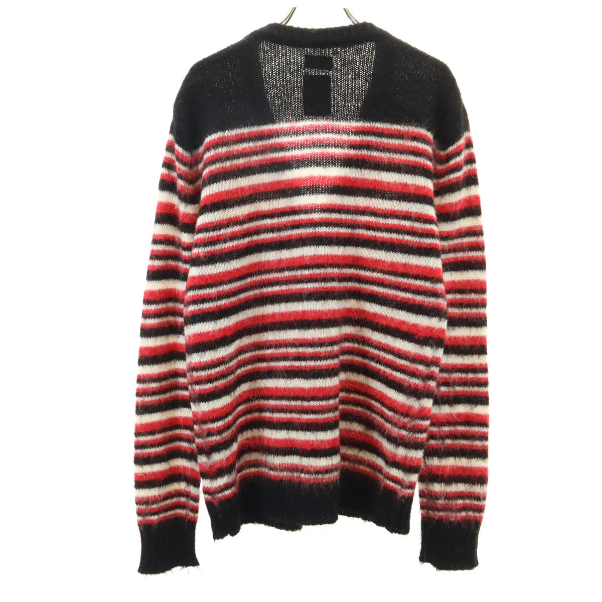DIESEL ディーゼル イタリア製 ボーダー柄 長袖 Vネック ニットカーディガン S ブラック メンズ