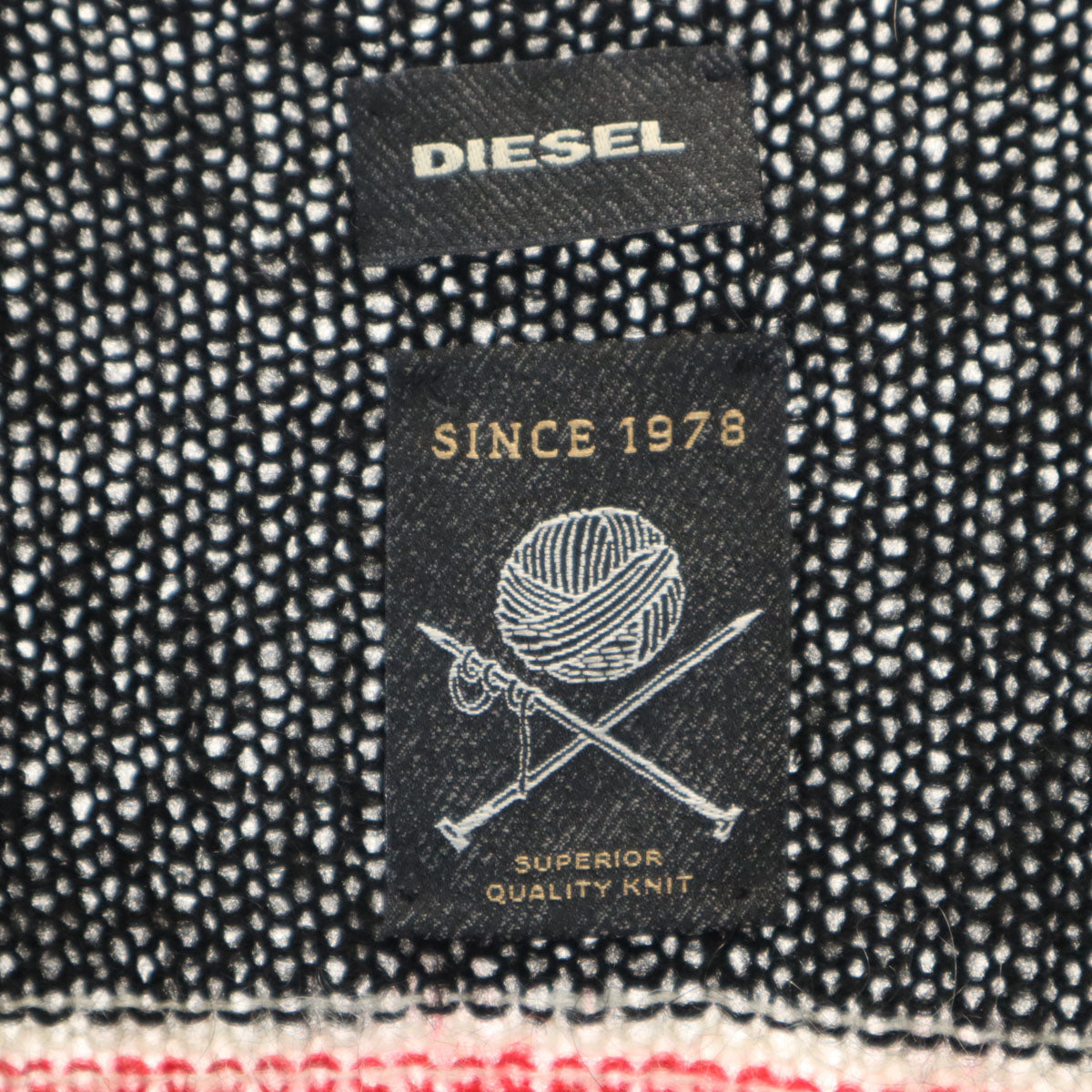 DIESEL ディーゼル イタリア製 ボーダー柄 長袖 Vネック ニットカーディガン S ブラック メンズ