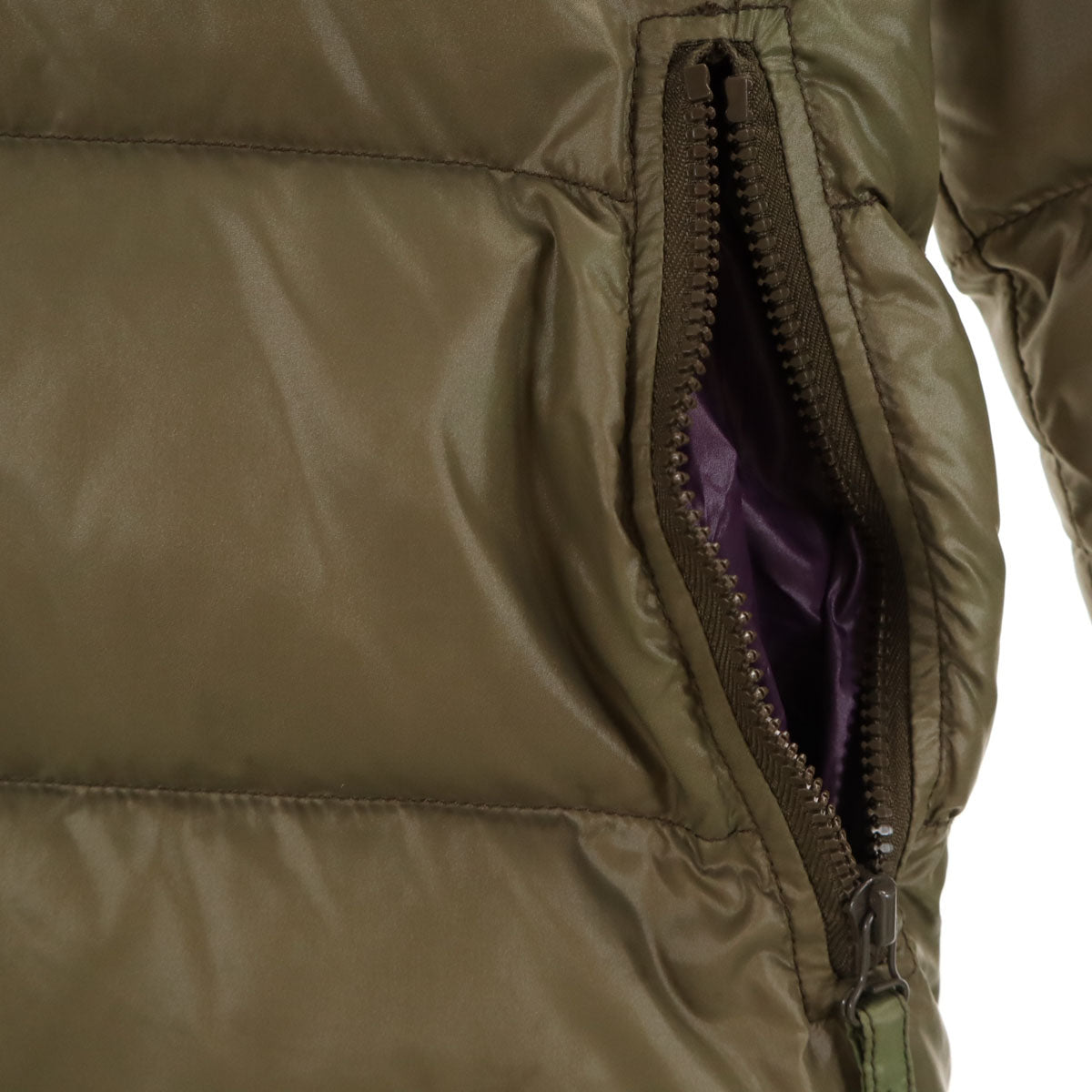 DUVETICA デュベティカ kappa ダウンコート 42 オリーブ系 ラクーンファー付き レディース