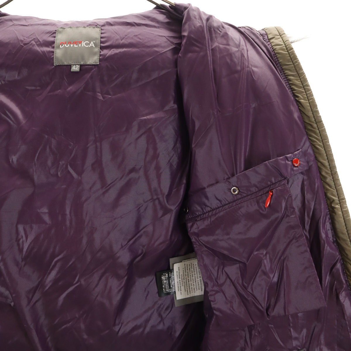 DUVETICA デュベティカ kappa ダウンコート 42 オリーブ系 ラクーンファー付き レディース