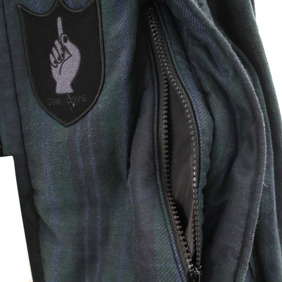 Sacai サカイ 24AW マーク・ゴンザレス コレクションライン 日本製 ストライプ柄 長袖 シャツ 2 深緑 ゴンズ Gonz Multi Patch Plaid Shirt メンズ