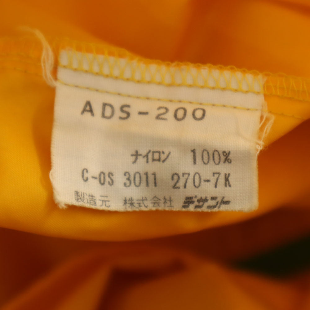 adidas アディダス 70s ヴィンテージ デサント製 トレフォイルロゴ ナイロンジャケット M イエロー フード有り メンズ