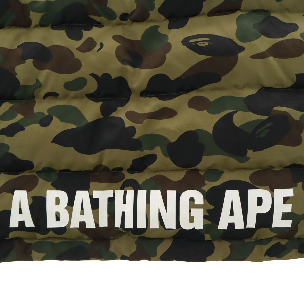 美品 A BATHING APE アベイシングエイプ カモフラ柄 ダウンジャケット 2XL オリーブ系 迷彩 ビッグサイズ メンズ