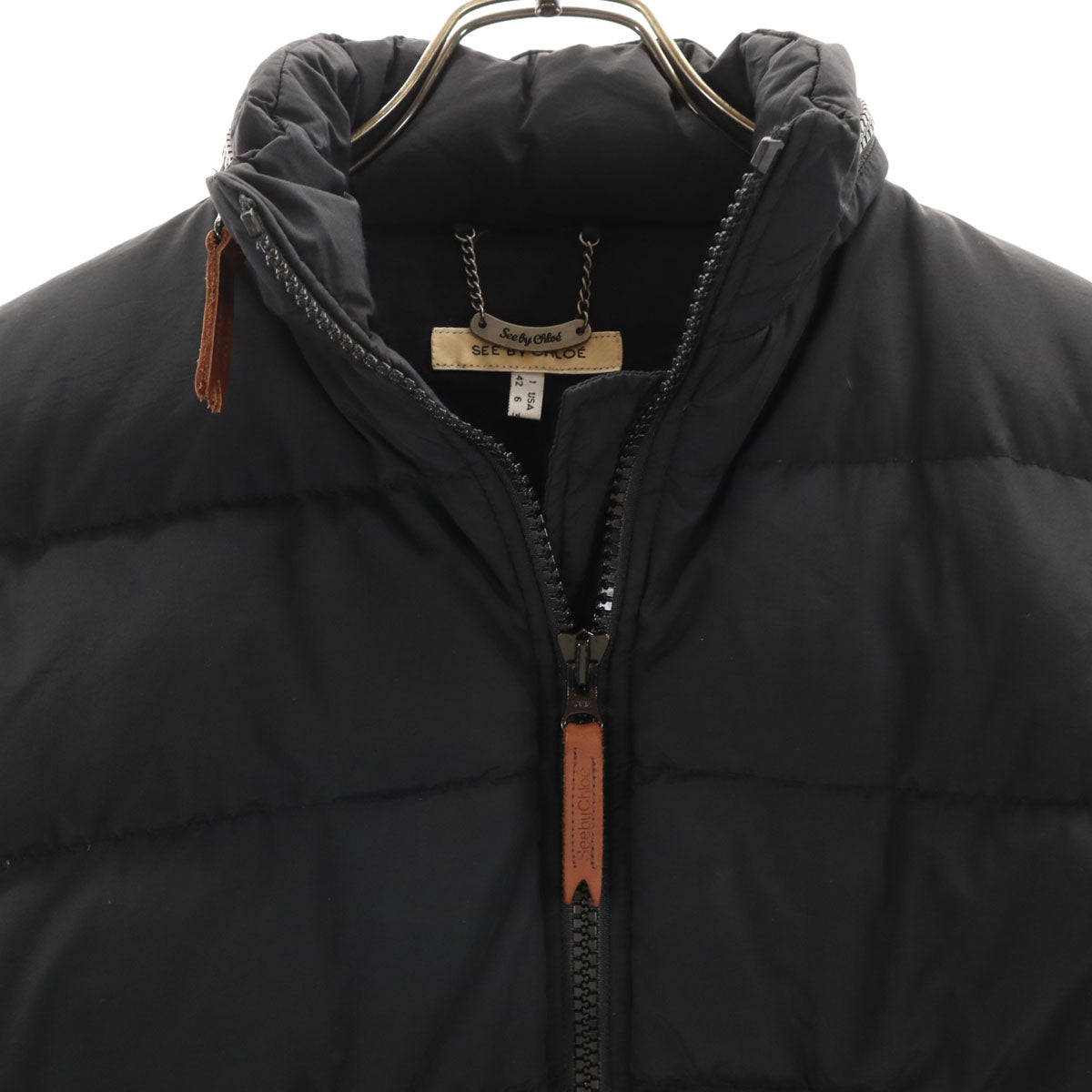 SEE BY CHLOE シーバイクロエ ハイブリッド ダウンジャケット 42 ブラック レディース