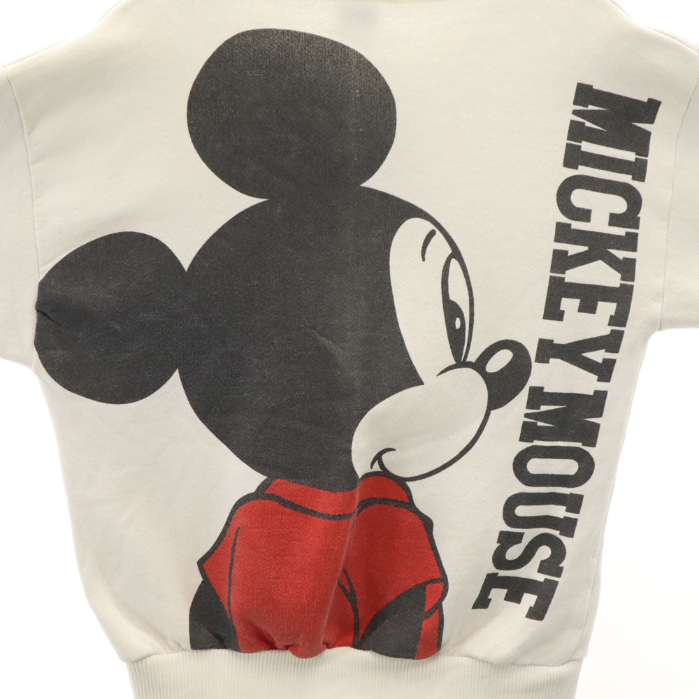 Disney ディズニー 90s オールド USA製 両面プリント 長袖 トレーナー S ホワイト 裏起毛 メンズ