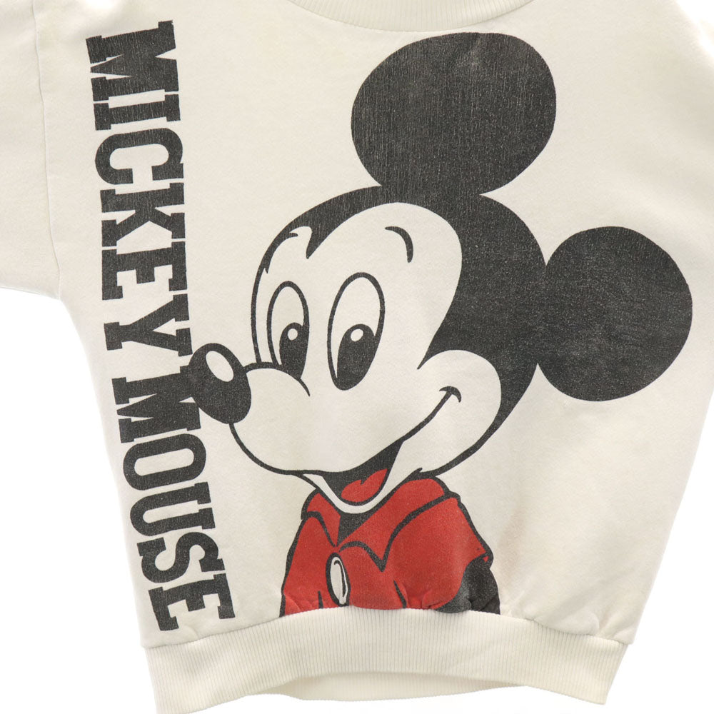 Disney ディズニー 90s オールド USA製 両面プリント 長袖 トレーナー S ホワイト 裏起毛 メンズ