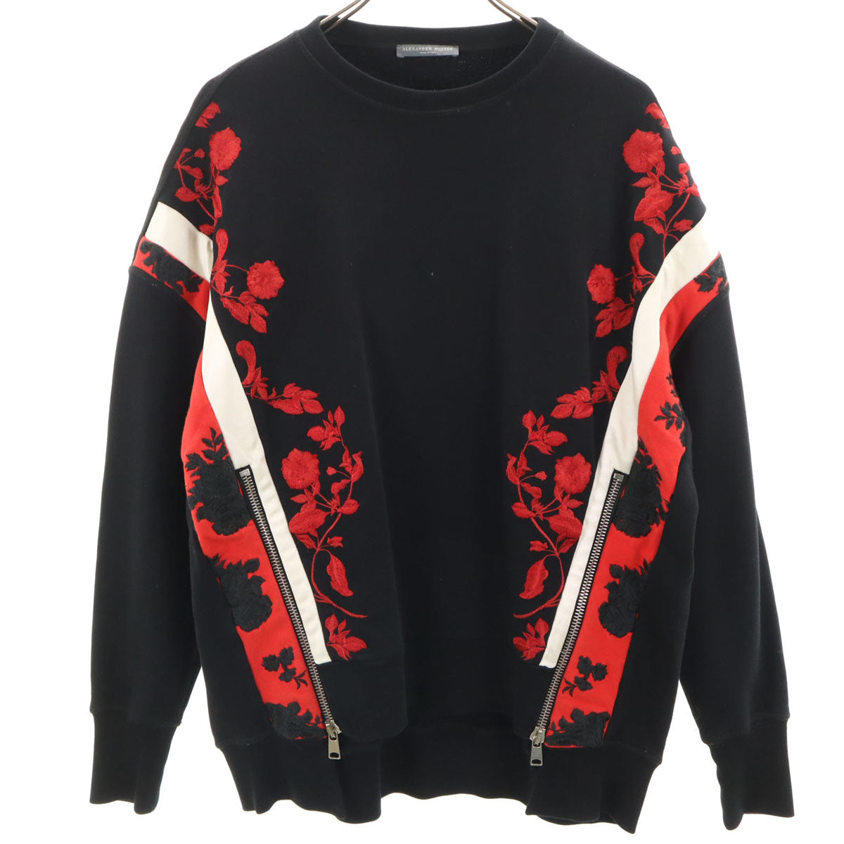 Alexander McQueen アレキサンダーマックイーン イタリア製 長袖 スウェット トレーナー 40 ブラック 裏起毛 レディース