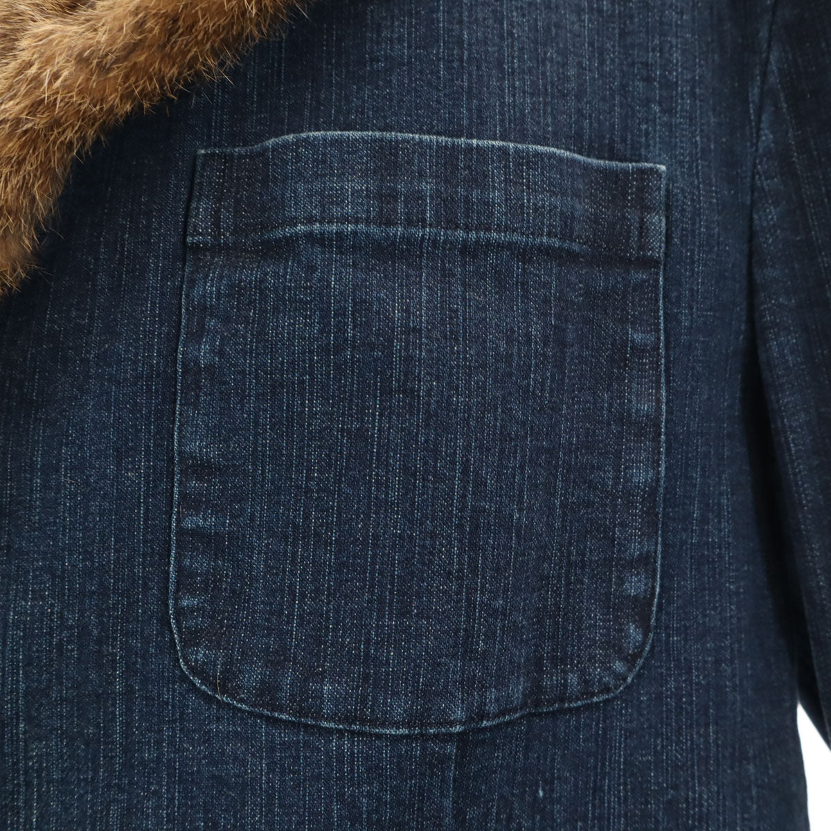 BURBERRY BLACK LABEL バーバリーブラックレーベル ラビットファー デニムジャケット M ネイビー 三陽商会 メンズ